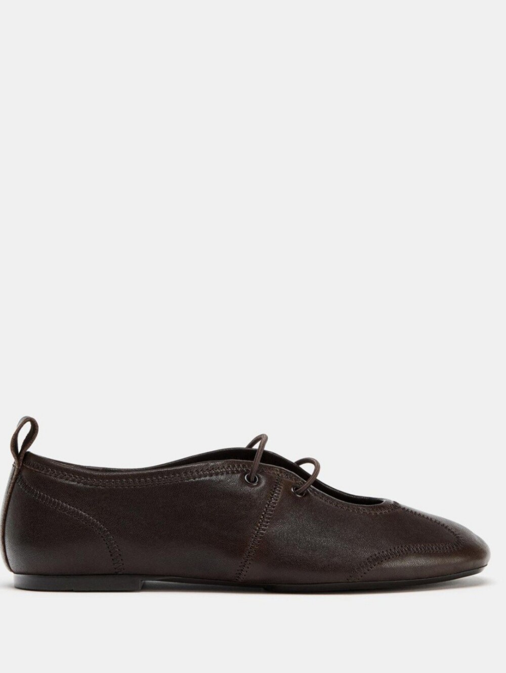 ZARA LEATHER LACE-UP BALLET SHOES SIZE 7/5 US - Picture 2 of 9